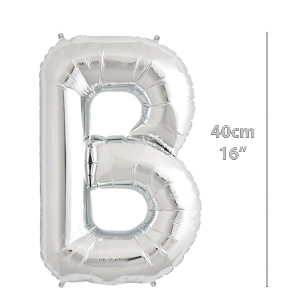 Folyo Harf B Gümüş Balon 40cm ( 16 inç )16