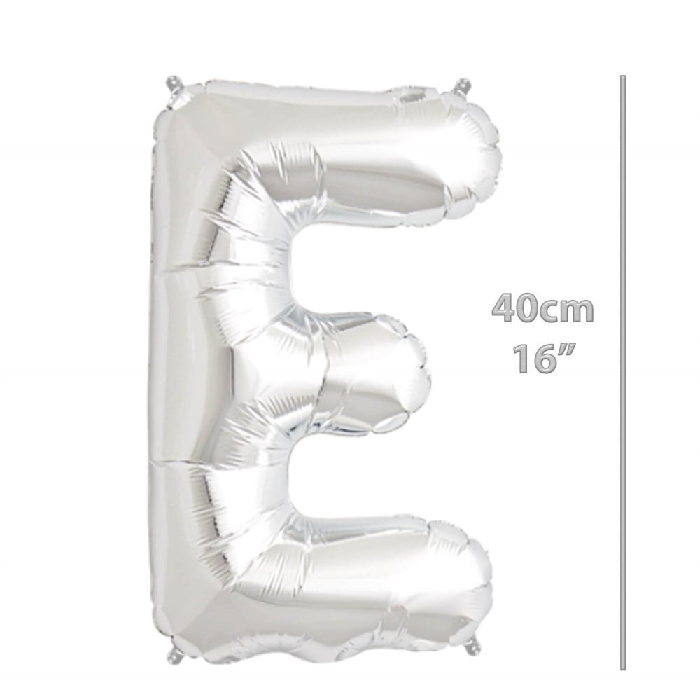 Folyo Harf E Gümüş Balon 40cm ( 16 inç )16