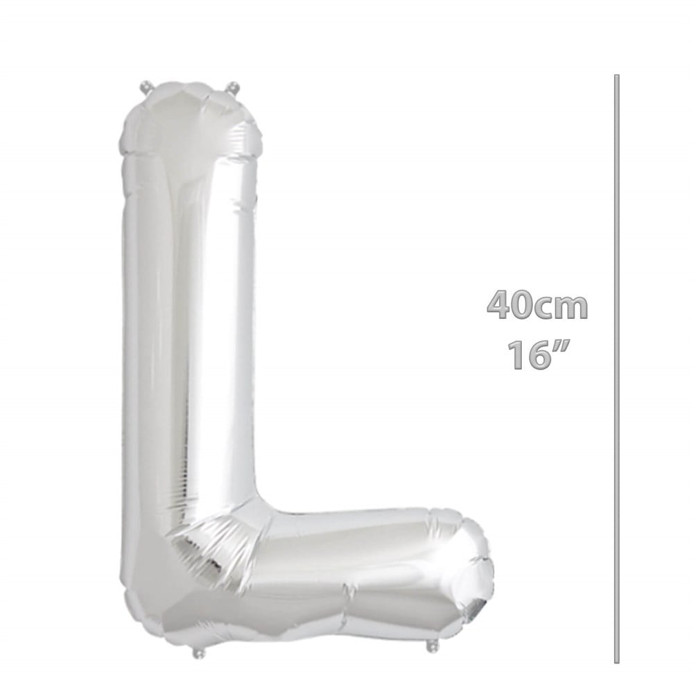 Folyo Harf L Gümüş Balon 40cm ( 16 inç )16