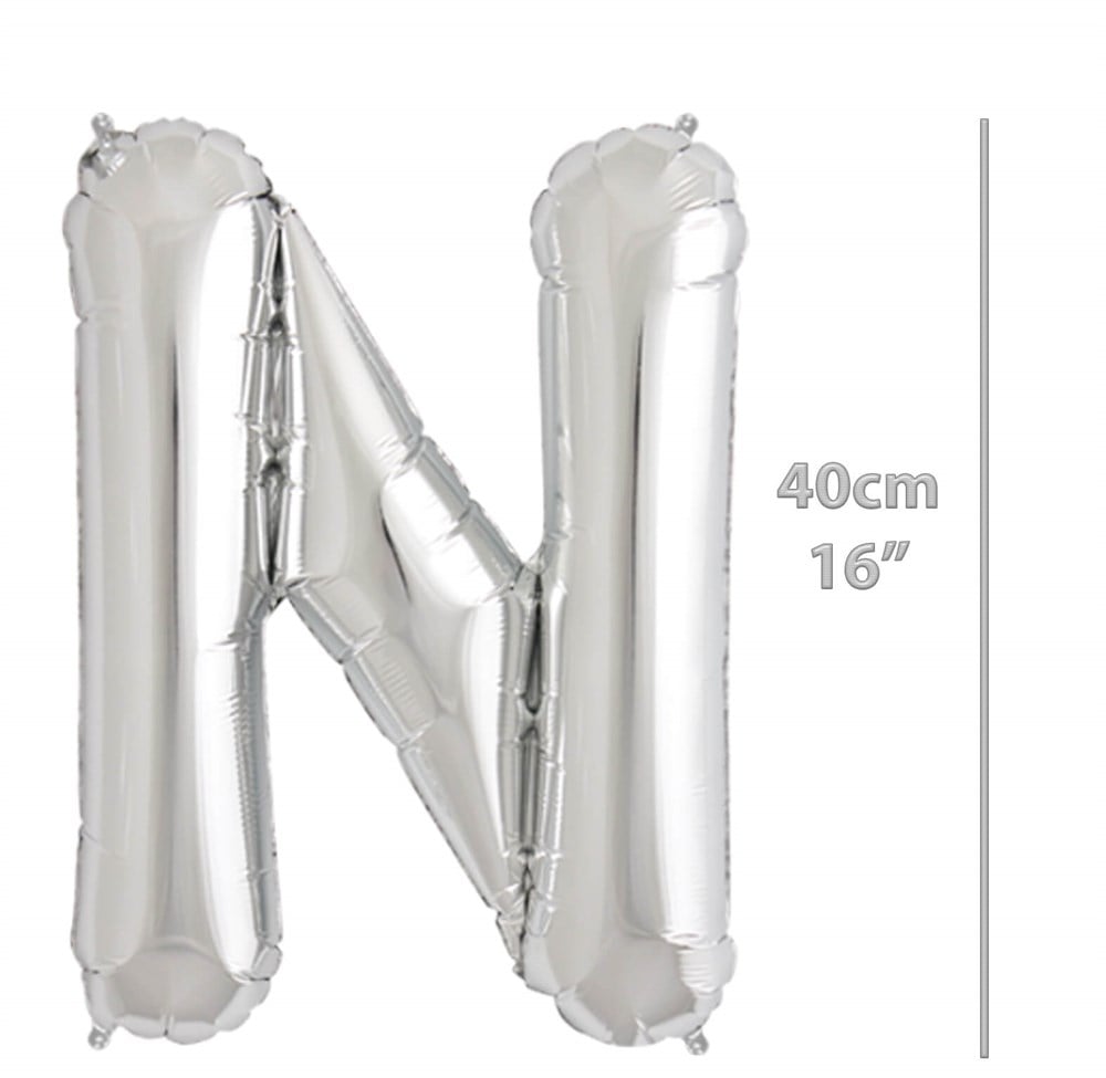 Folyo Harf N Gümüş Balon 40cm ( 16 inç )16
