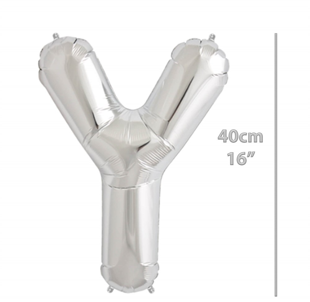 Folyo Harf Y Gümüş Balon 40cm ( 16 inç )16