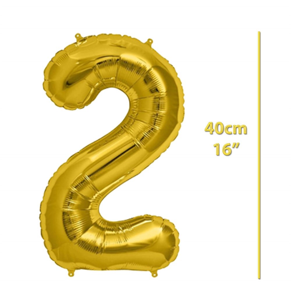 Folyo Rakam 2 Gold Balon 40cm ( 16 inç )16