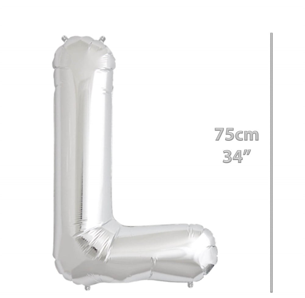 Folyo Harf L Gümüş Balon 75cm ( 34 inç )34