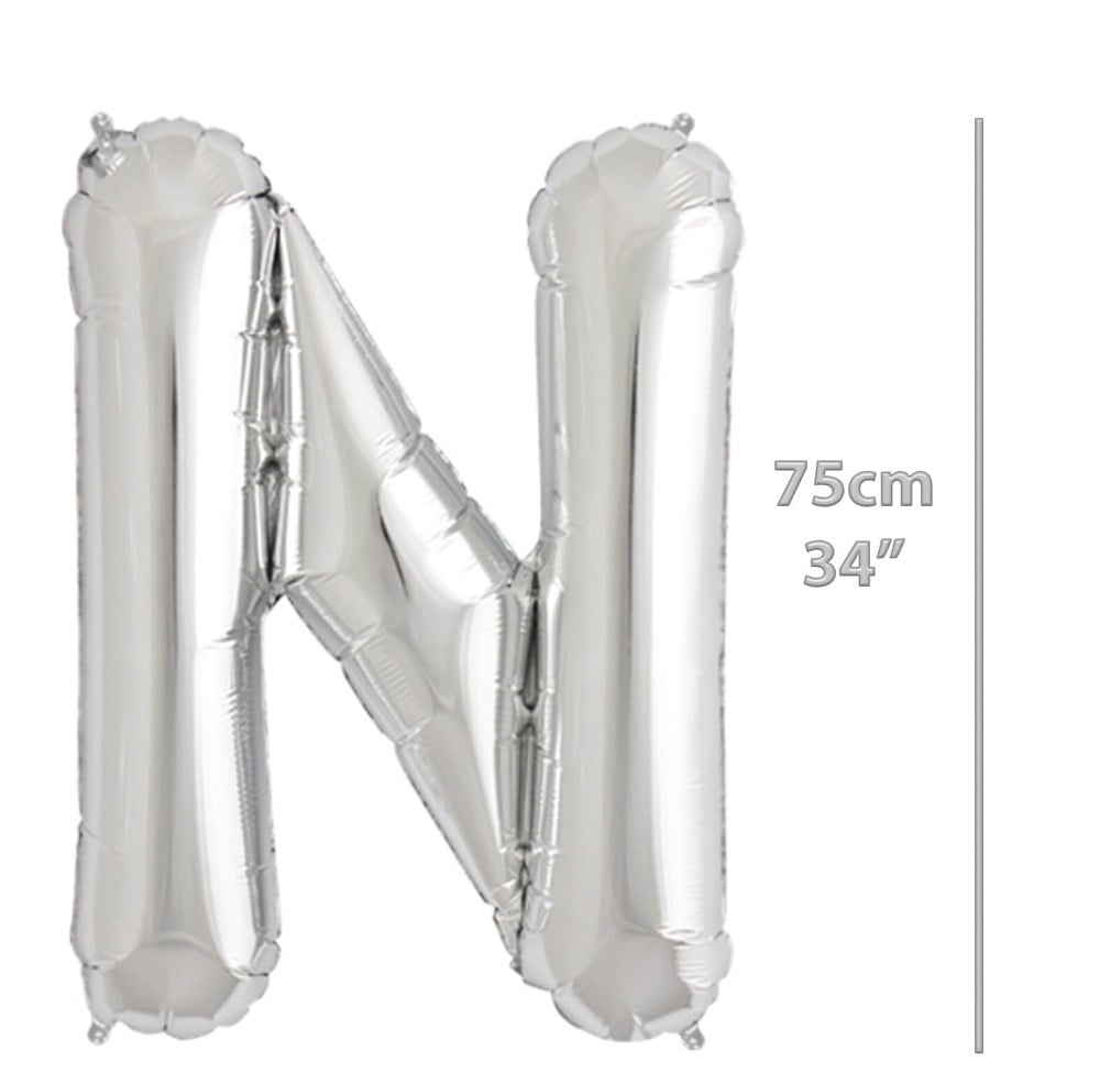 Folyo Harf N Gümüş Balon 75cm ( 34 inç )34