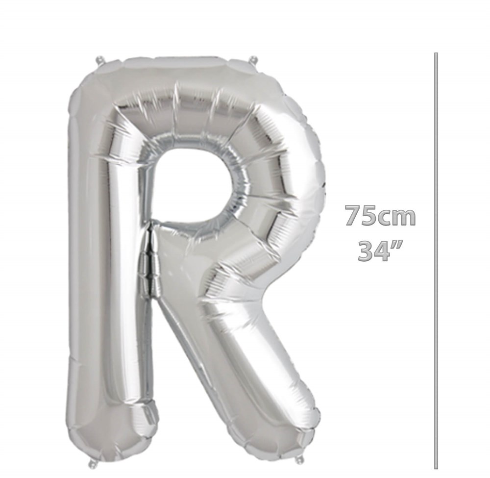 Folyo Harf R Gümüş Balon 75cm ( 34 inç )34
