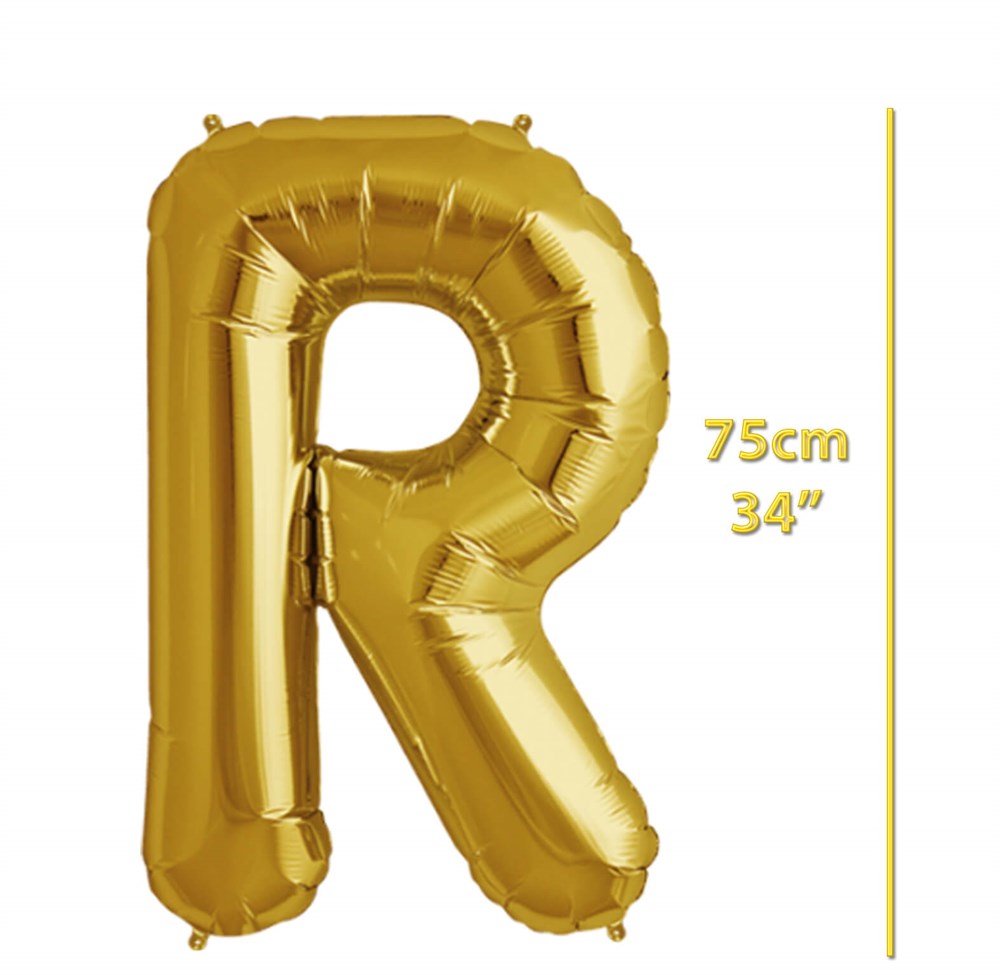 Folyo Harf R Gold Balon 75cm ( 34 inç )34