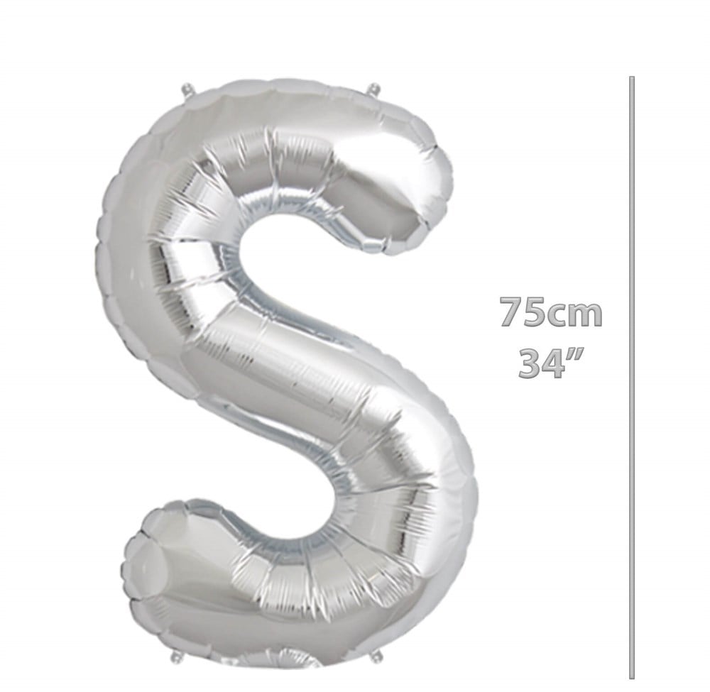 Folyo Harf S Gümüş Balon 75cm ( 34 inç )34