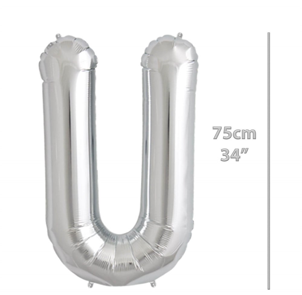 Folyo Harf U Gümüş Balon 75cm ( 34 inç )34