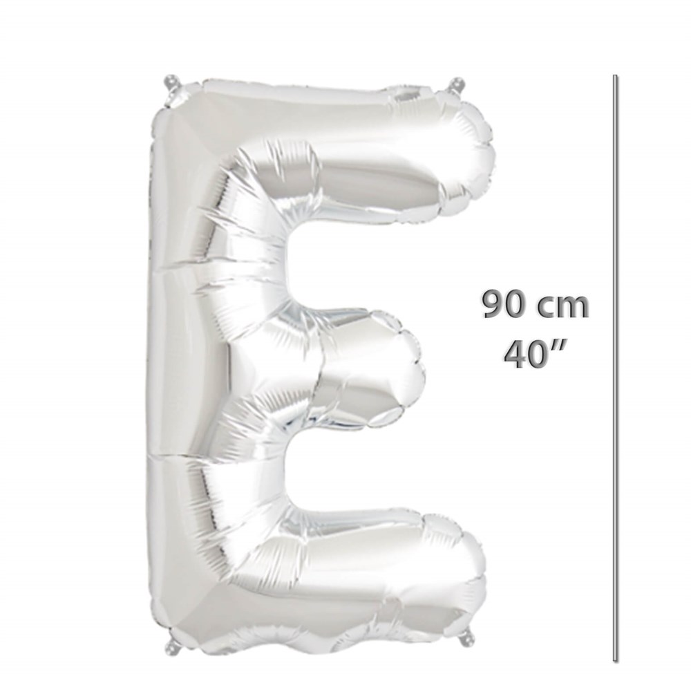 Folyo Harf E Gümüş Balon 90cm ( 40 inç )40