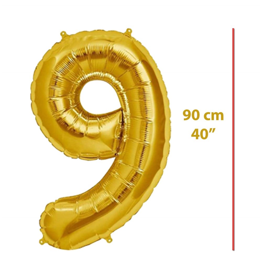 Folyo Rakam 9 Gold Balon 90cm ( 40 inç )40