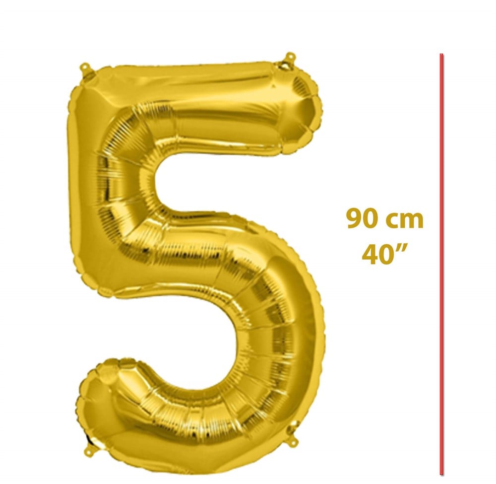 Folyo Rakam 5 Gold Balon 90cm ( 40 inç )40