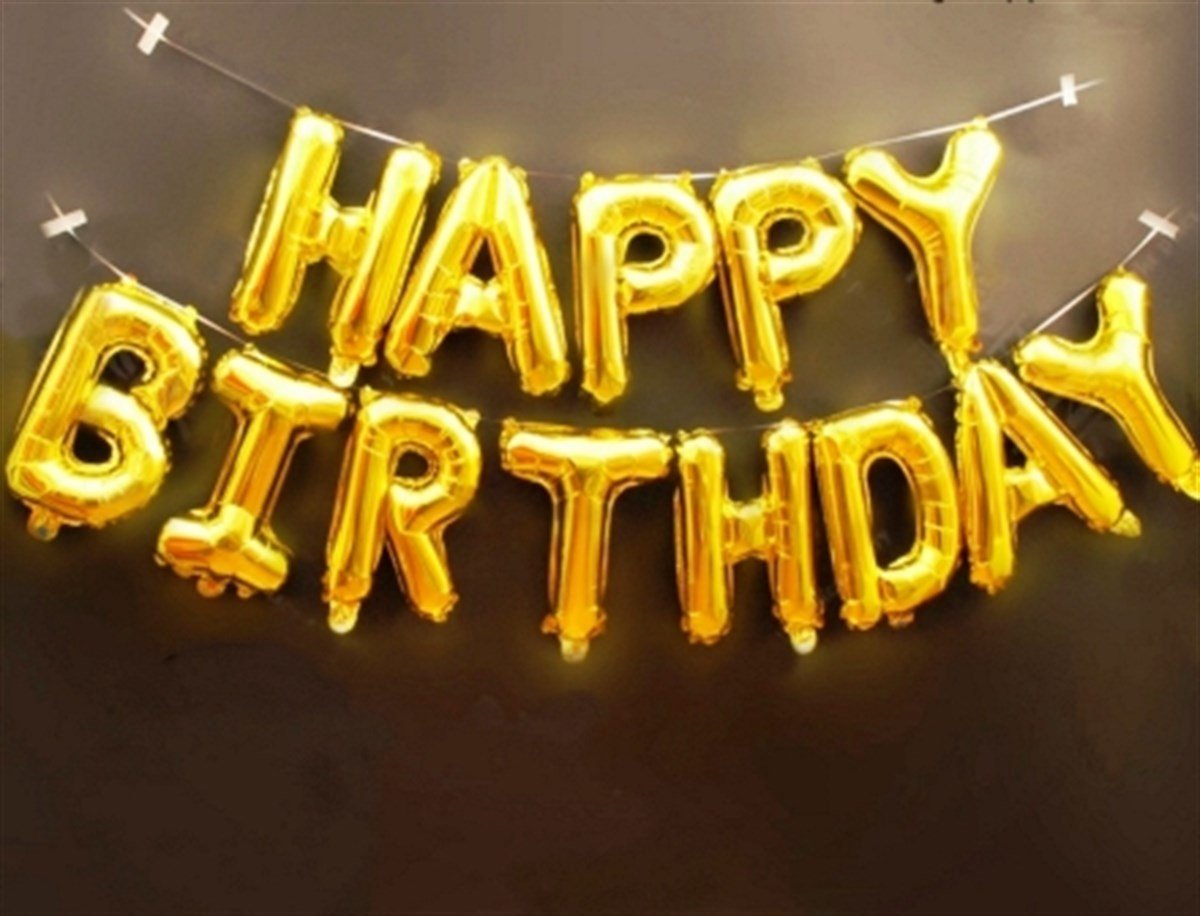 40cm Happy Bırthday Gold