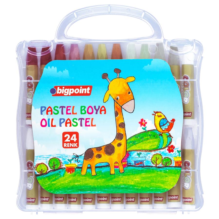 Bigpoint Pastel Boya 24 Renk - Şeffaf Çantalı