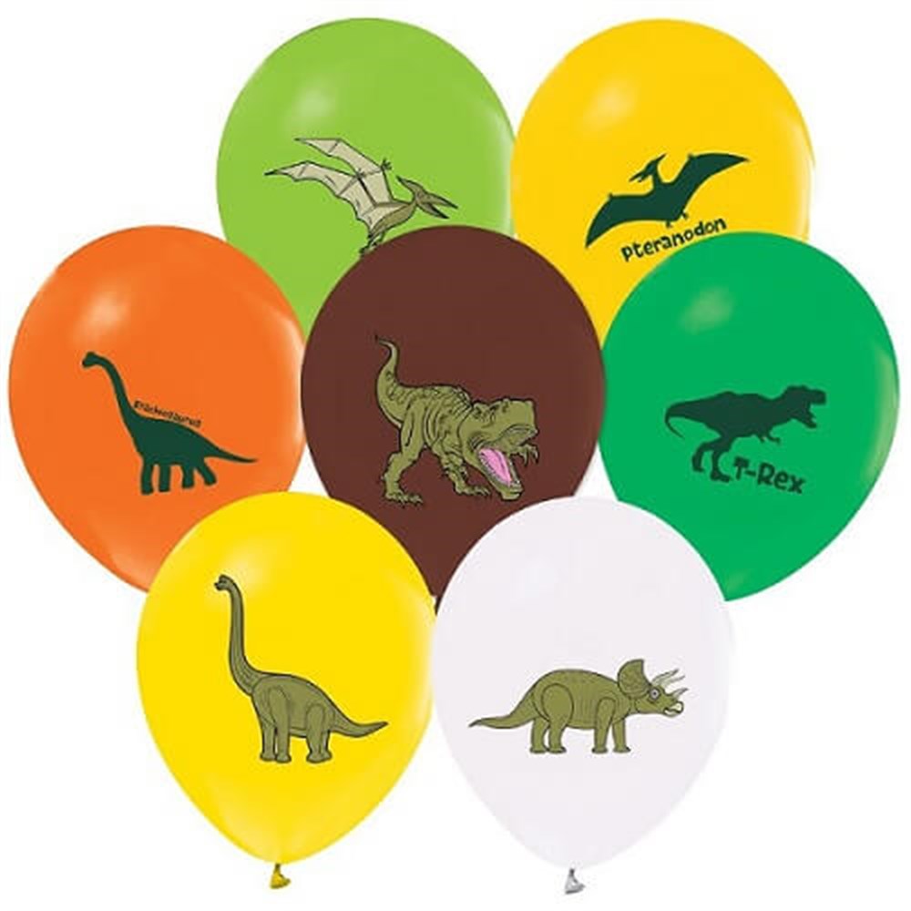 Lisanslı Baskılı Latex BalonlarDinazorlar Temalı Lisanslı Balon 10'lu paketBalonevi