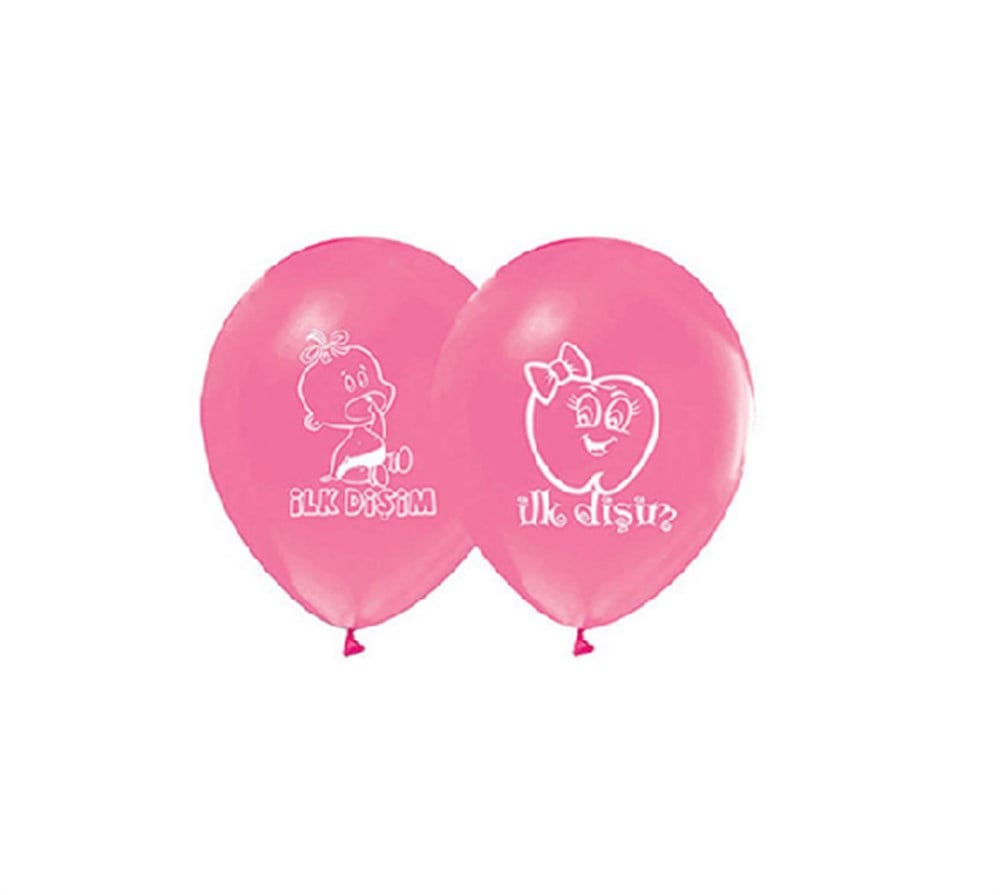 Baskılı Latex BalonlarDiş Baskılı Pembe Balon 10 'lu PaketBALONEVİ