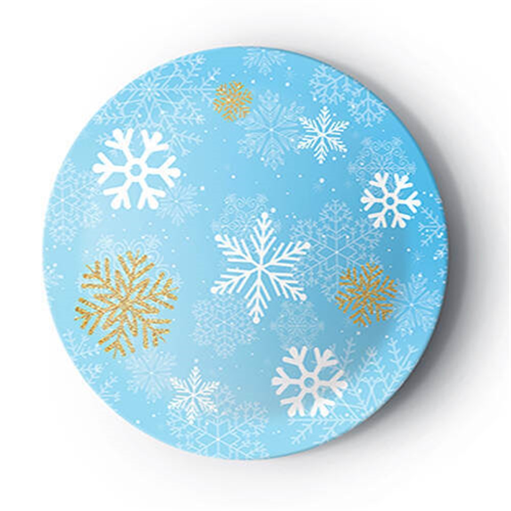 Lisanslı TabaklarKar Tanesi Temalı Karton Tabak 23cmBalonevi