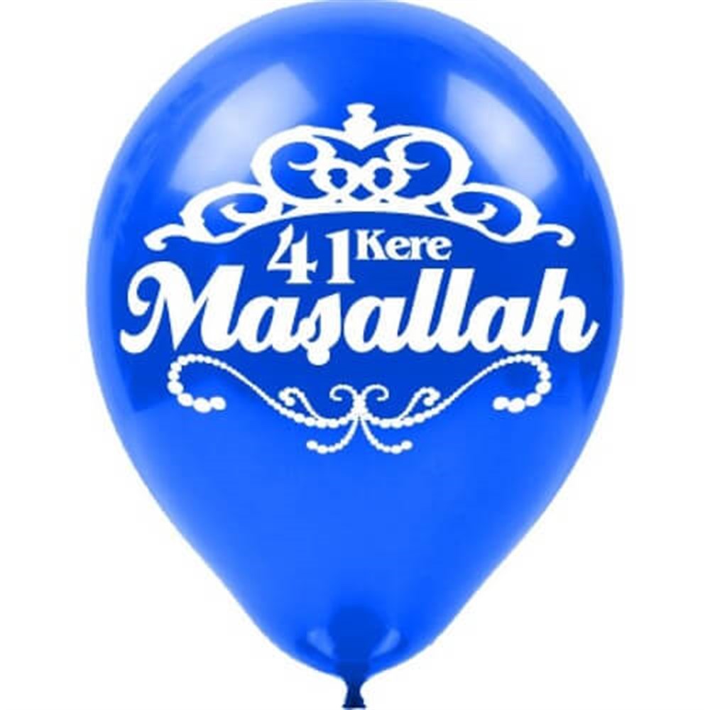 Baskılı Latex BalonlarMaaşallah Baskılı Lacivert Balon 10 'lu PaketBALONEVİ