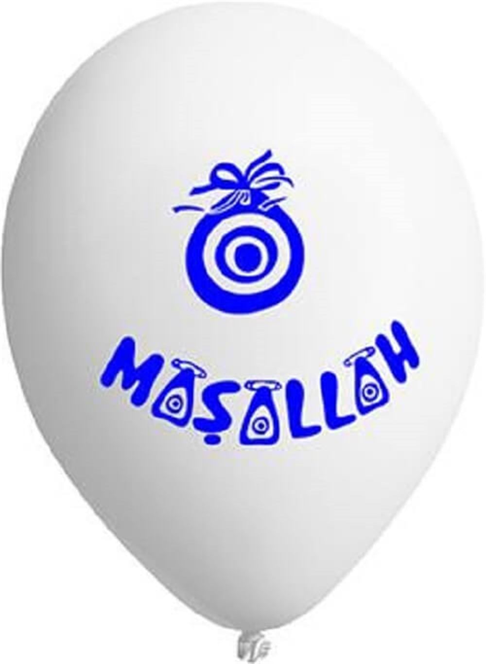 Baskılı Latex BalonlarMaşaallah Baskılı Beyaz Balon 10 'lu PaketBALONEVİ