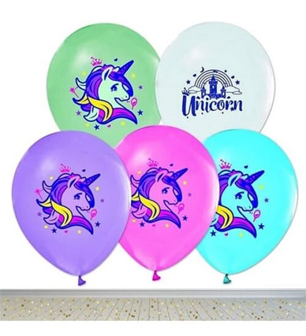 Lisanslı Baskılı Latex BalonlarUnicorn Temalı Lisanslı Balon 10 'lu PaketBALONEVİ