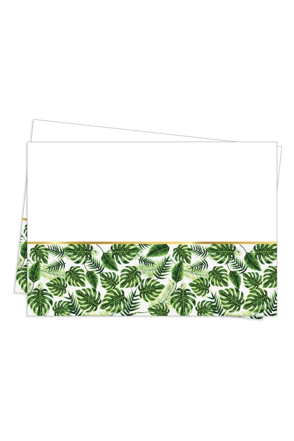 Roll-Up Masa Örtüsü Plastik Altın Simli Yapraklar Yeşil 120x180cmDesenli Masa Örtüleri