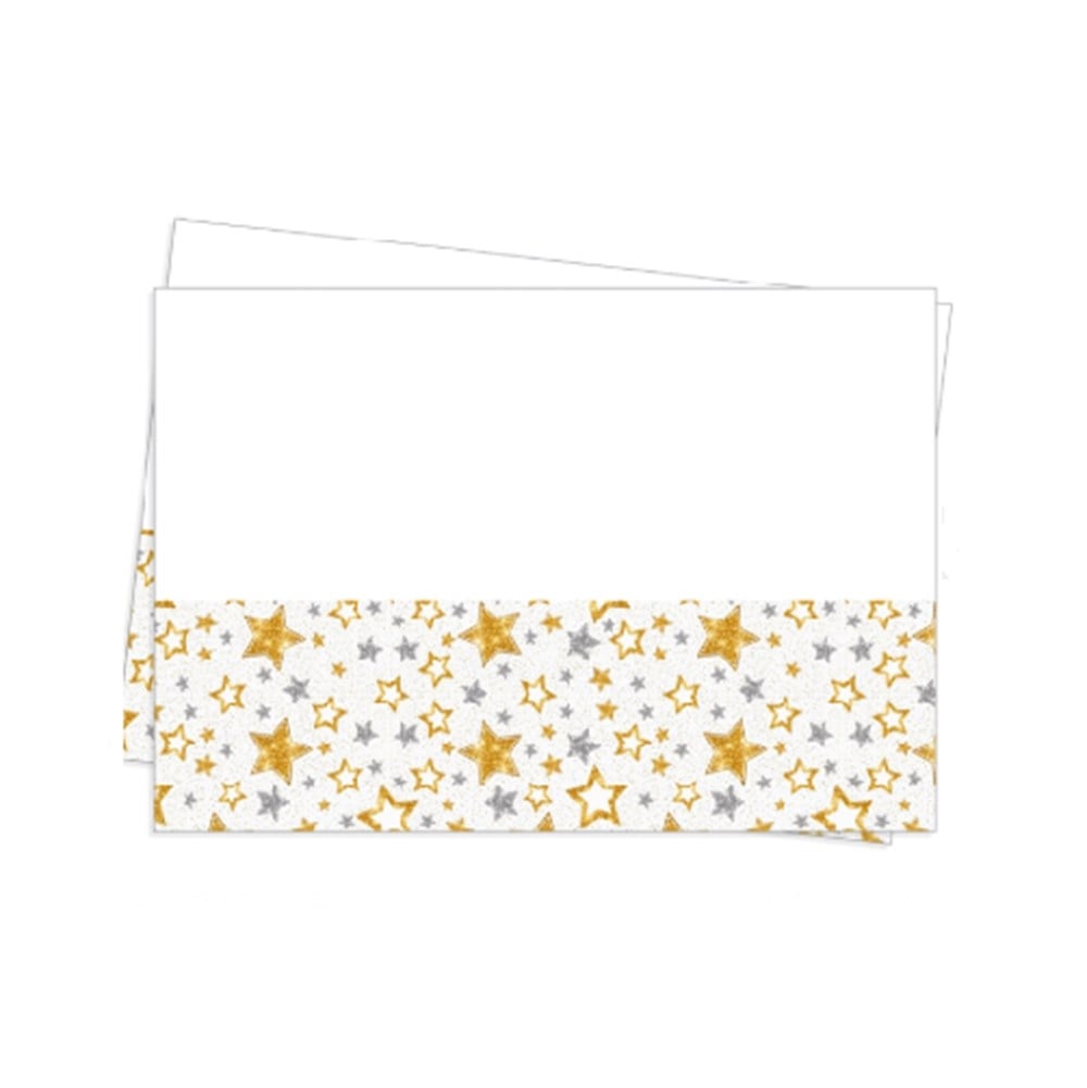 Roll-Up Masa Örtüsü Plastik Yıldızlar Beyaz 120x180cmDesenli Masa Örtüleri
