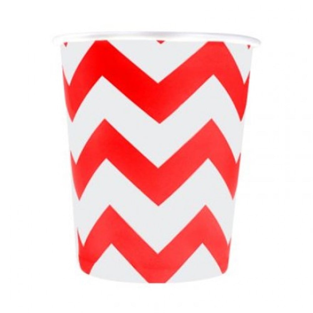 Roll-Up Karton Bardak Kırmızı ZigzagDüz Renk Karton Bardaklar