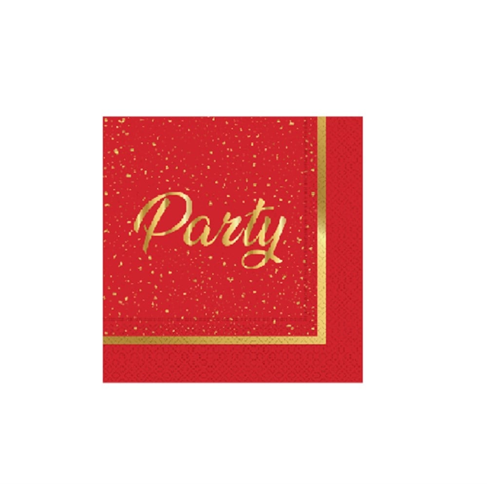 Roll-Up Party Dreams Peçete Parti Zamanı KırmızıDüz Renk Peçeteler