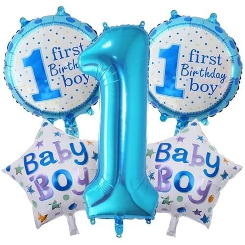 1 Baby Boy Mavi Folyo Balon Set 5 ParçaFolyo Balon Setler