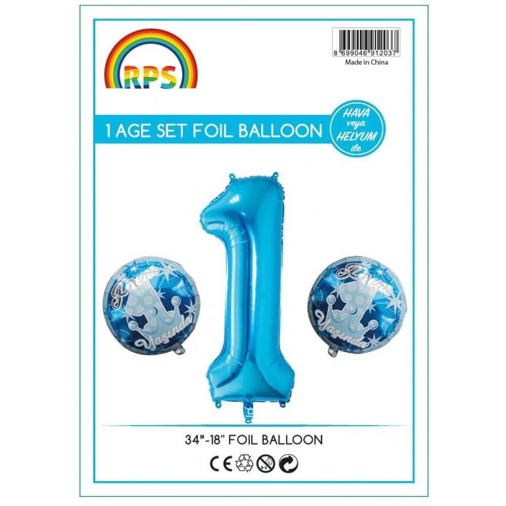 1 Yaşında Prens Mavi 3 'lü Set 34