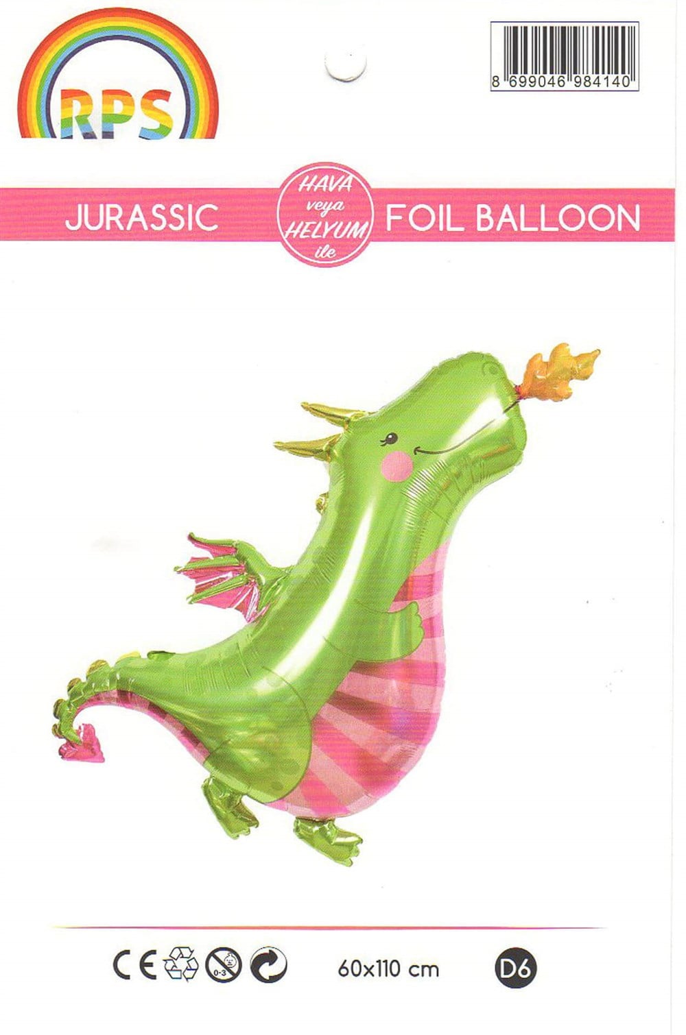 Jurassic Folyo Balon D6 60x100cmFolyo Balon Setler