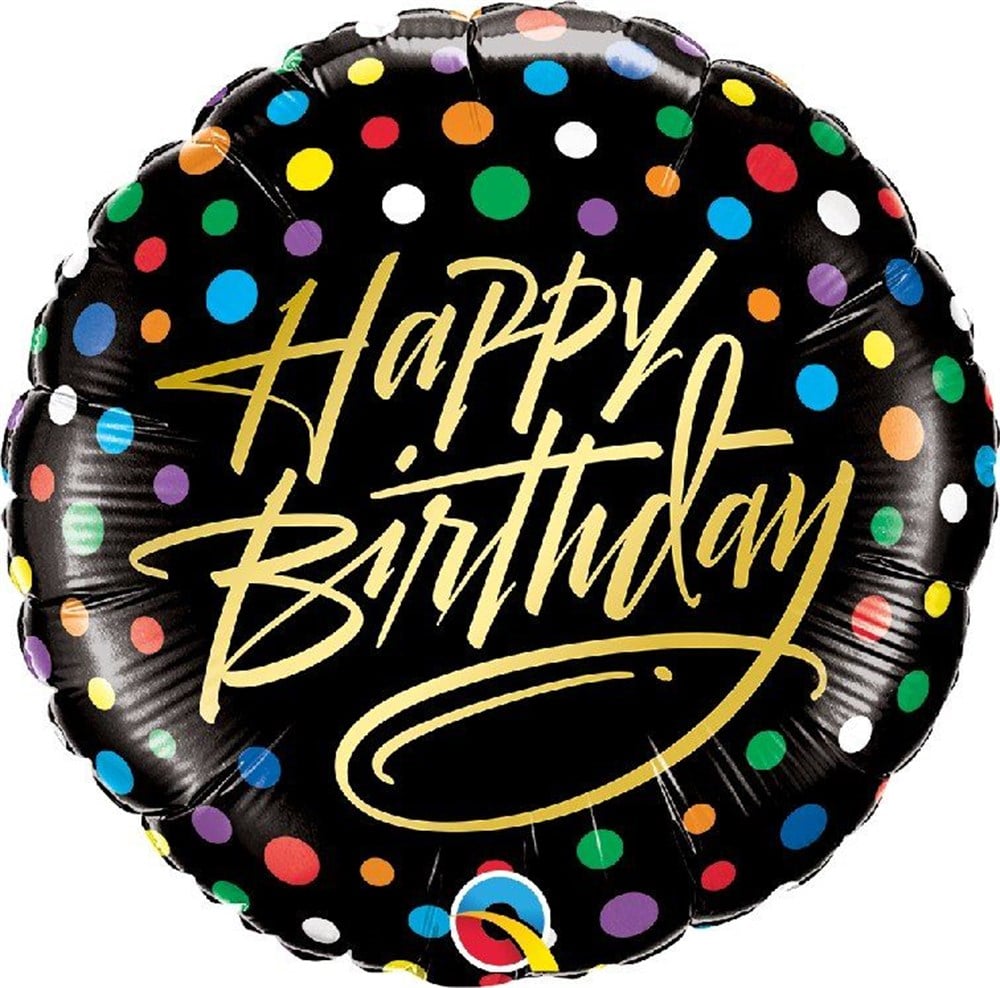 Folyo Balon Happy Birthday Siyah 45 cmFolyo Balon Temalı Çeşitleri