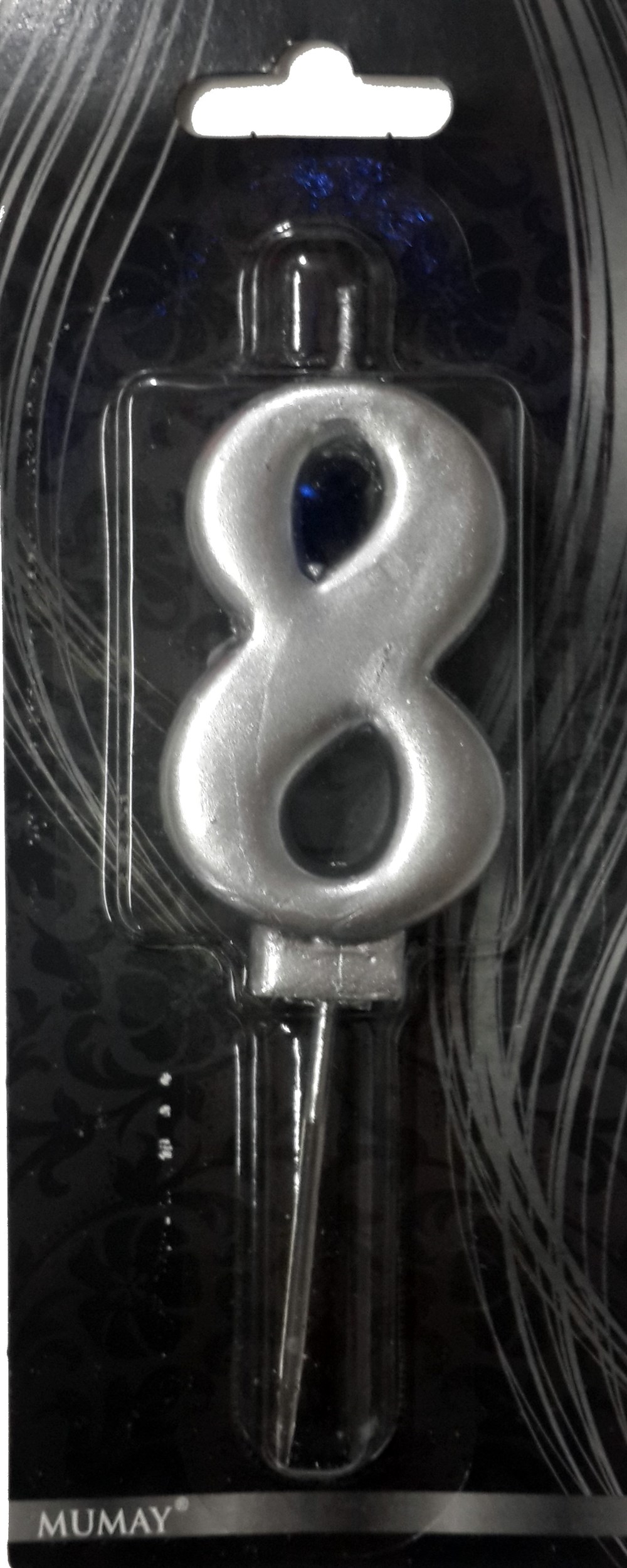 Rakam Mum 8 GümüşGümüş Rakam Mumlar