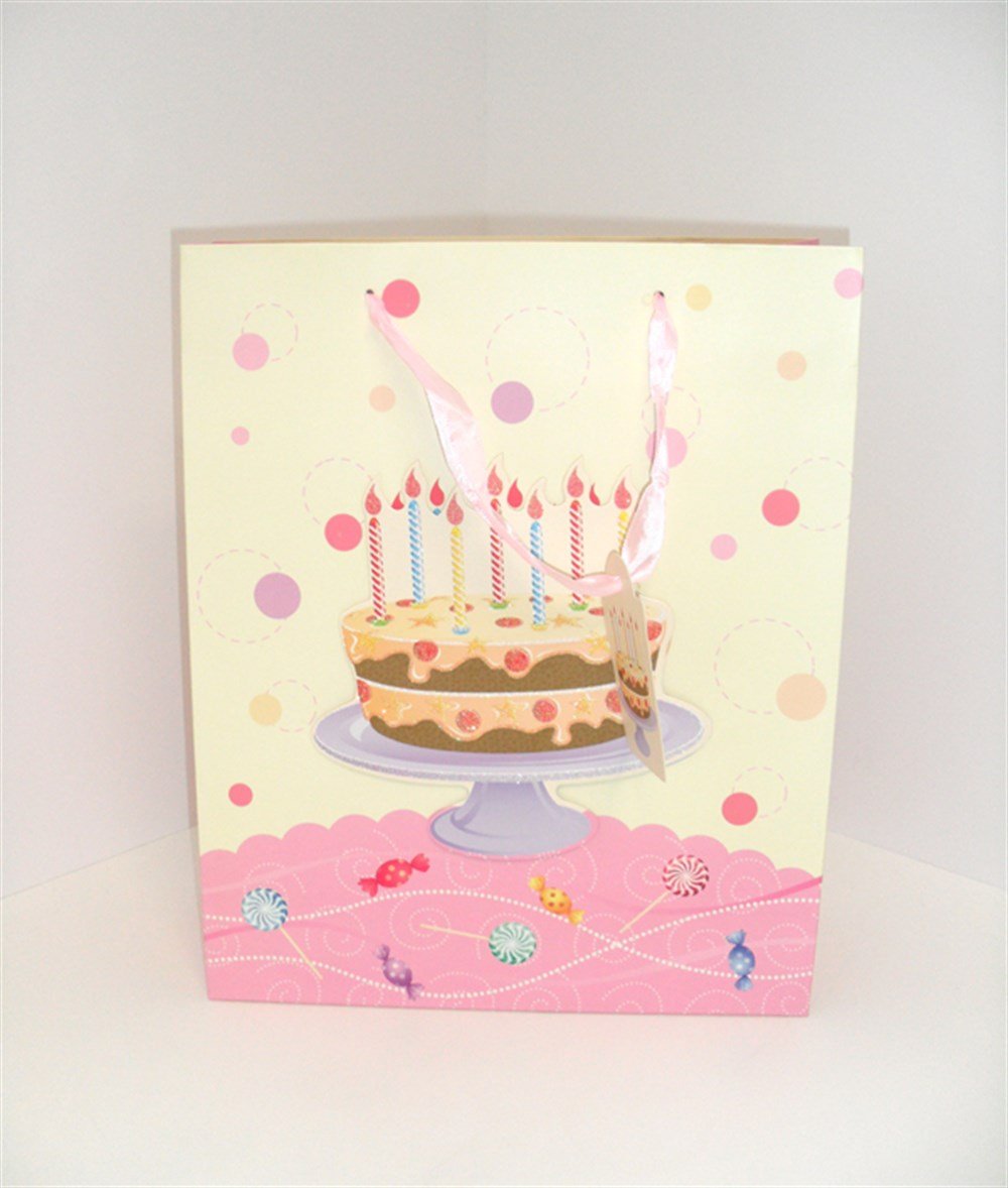 3D Pasta Desenli Simli Karton Çanta 26x32x10Hediyelik