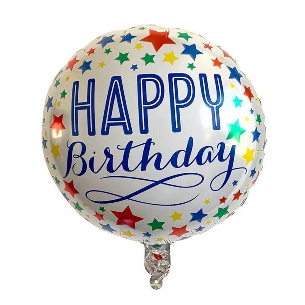 Diğer Folyo BalonlarFolyo Balon Happy Birthday Renkli Yıldızlar 45 cmHK Ticaret