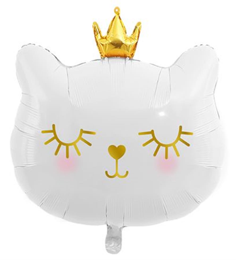 Folyo Balon Figürlü Temalı ÇeşitleriCat Kedi Folyo Balon Beyaz 62x52 cmİTHAL