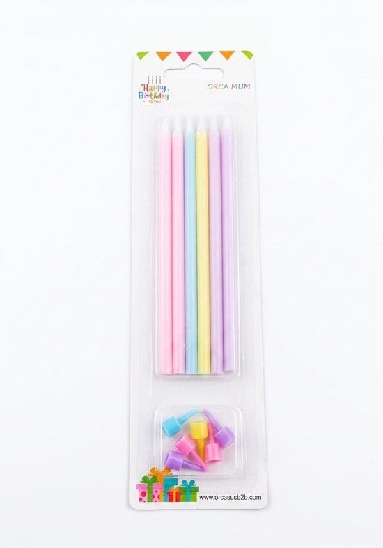 Dekoratif ve Pasta MumlarıDekoratif Makaron Renkli Çubuk Mum 15 cmİTHAL