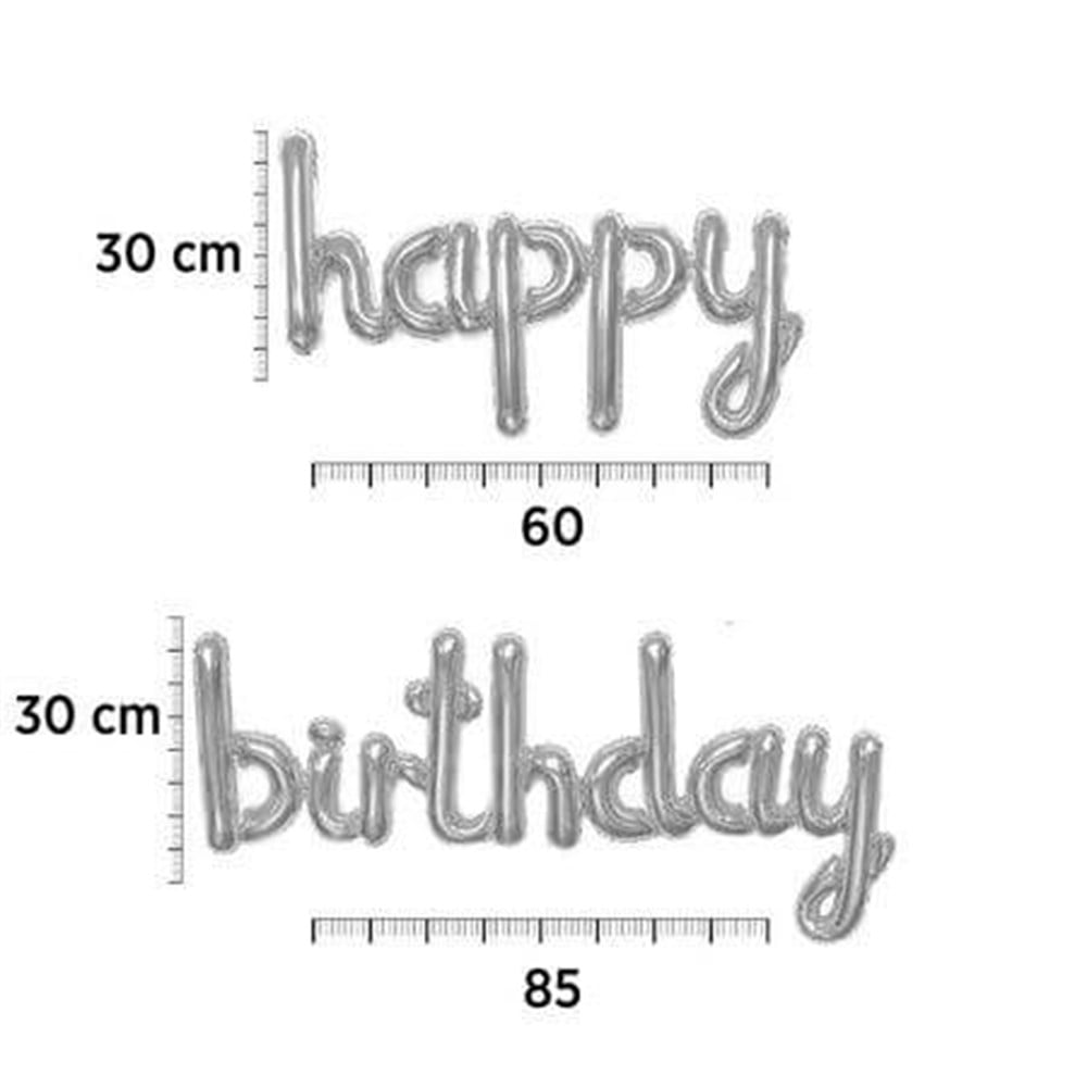 Folyo Balon Setlerhappy birthday imza Folyo Balon Gümüşİthal