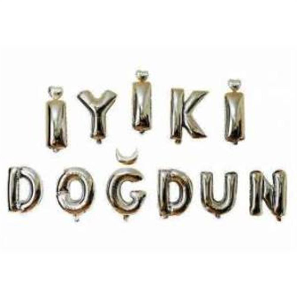 Folyo Balon Setlerİyi Ki Doğdun Folyo Balon Harf Set Gümüş 40 cmİTHAL