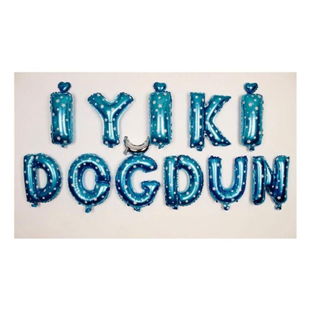 Folyo Balon Setlerİyi Ki Doğdun Folyo Balon Harf Set Mavi 40 cmİTHAL