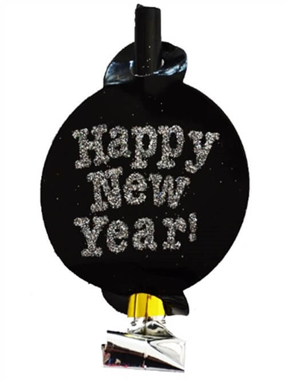 Aksesuarlar ve HediyeliklerKaynana Dili Parti Düdüğü Kağıt Simli Gümüş Happy New Year 6'lıİTHAL