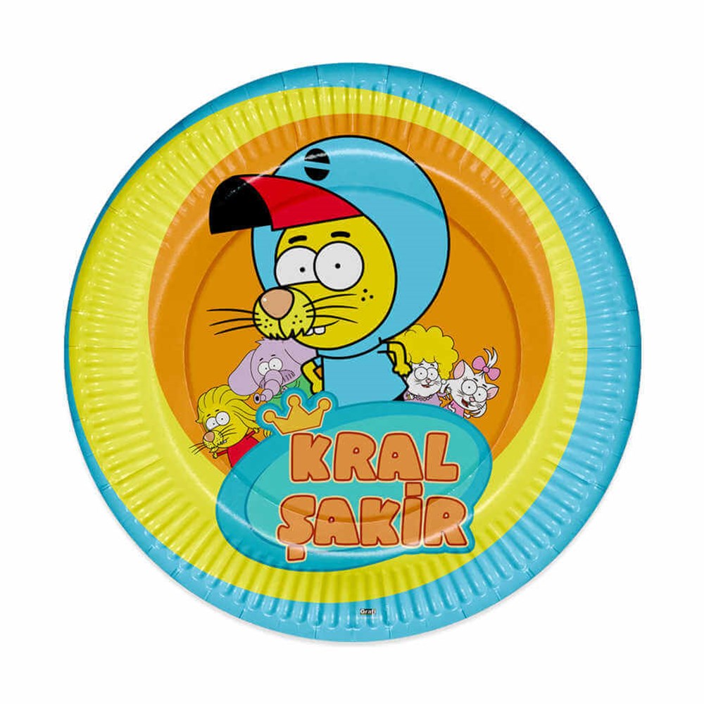 Lisanslı Karton TabaklarKral Şakir Action Karton Tabak 23 cm 8'liİthal