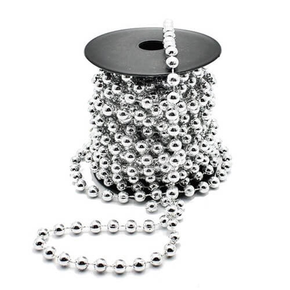 Aksesuarlar ve HediyeliklerMakara Zincir Boncuk Gümüş Silver 8mtİthal