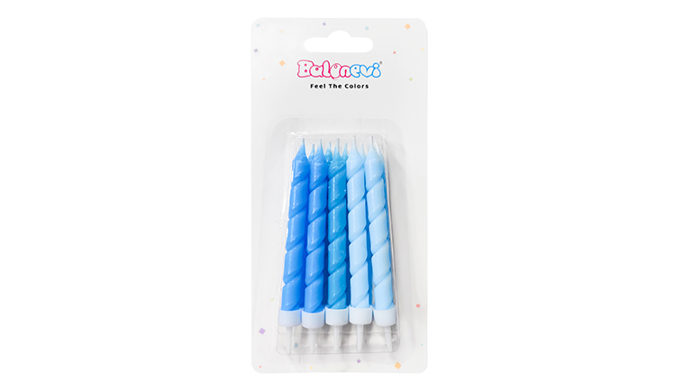 Dekoratif ve Pasta MumlarıMavi Renkler Pasta Mumu  8 cm 10 AdetİTHAL