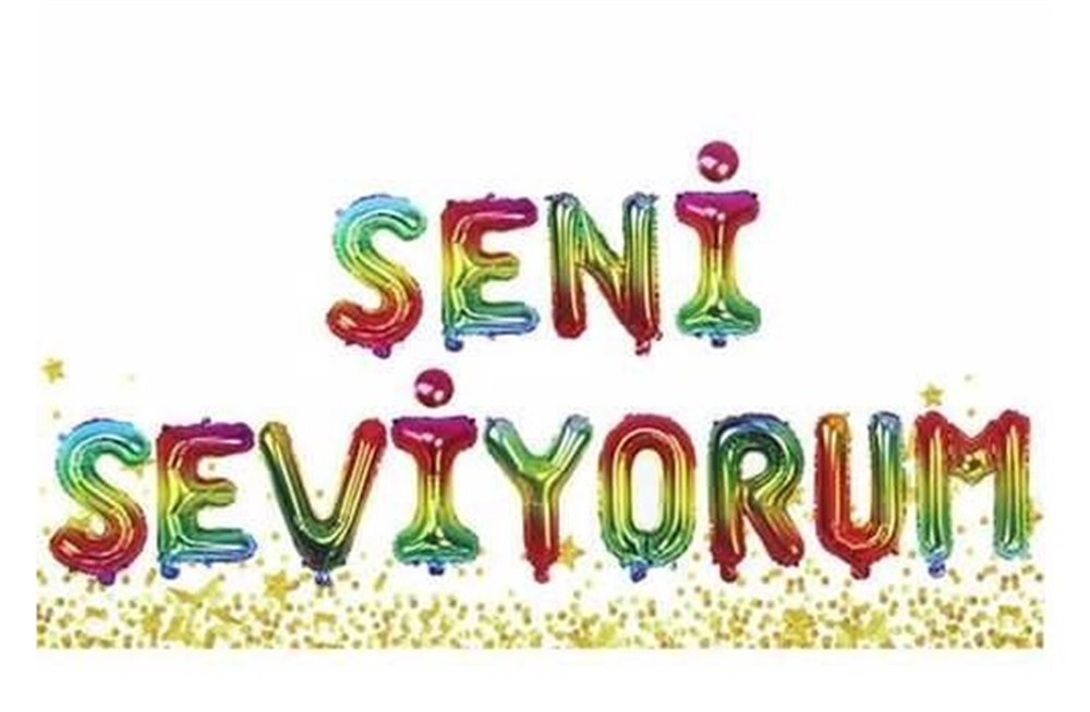 Folyo Balon SetlerSeni Seviyorum Folyo Balon Harf Set Karışık Renkli 40 cmİTHAL