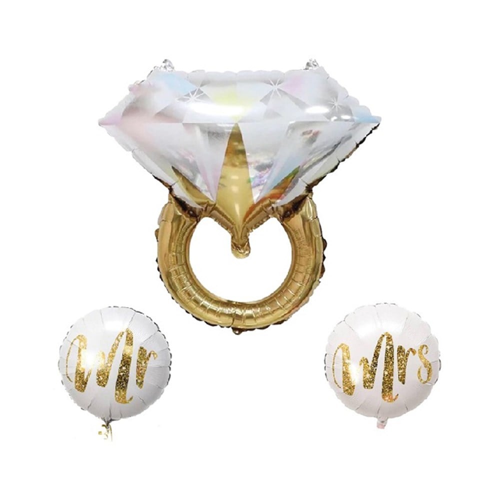 Folyo Balon SetlerTektaş Yüzük Folyo Balon 3'lü Set Gold 45cm 70cmİTHAL