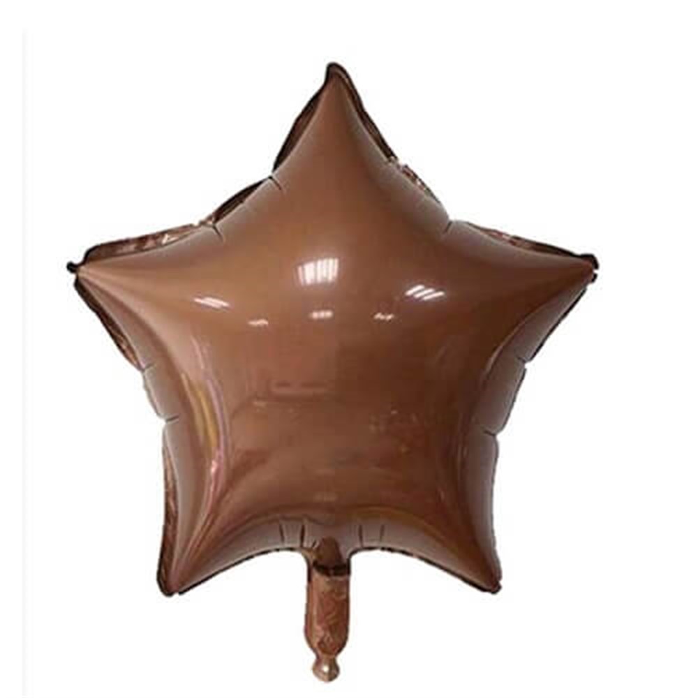 Folyo Balon Yıldız ÇeşitleriYıldız Folyo Balon Kahverengi 45 cmİTHAL