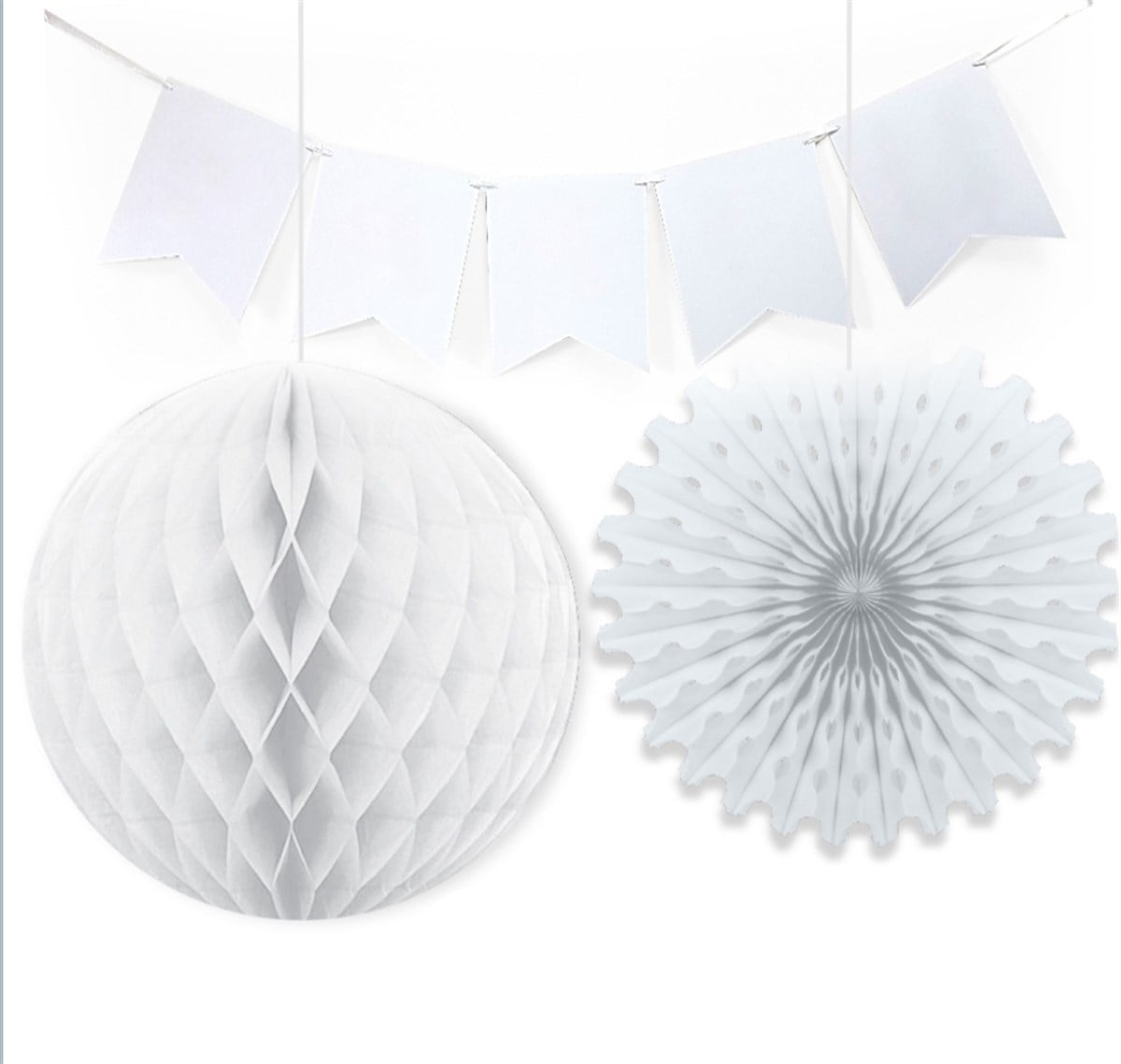 Kağıt Set Süs Beyaz Üçlü