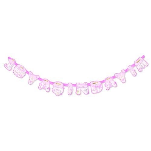 Kağıt Süs 1 Yaşındayım Pembe