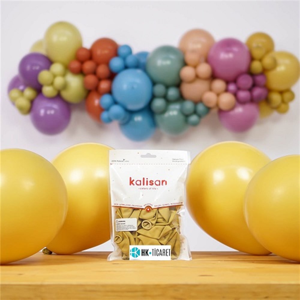 Retro BalonlarRetro Balon Zerdeçal 12 inç 100 AdetKalisan