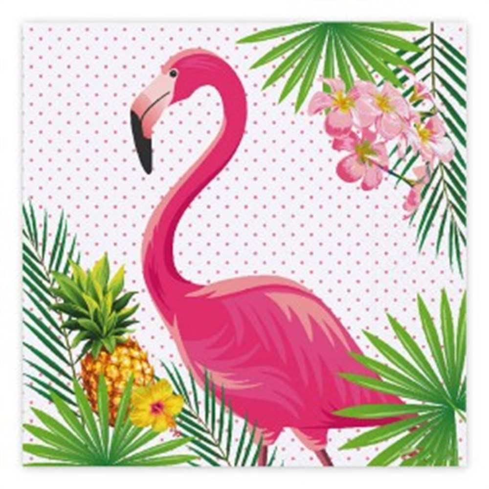 Flamingo Desenli Temalı Lisanslı Kağıt PeçeteLisanslı Peçeteler